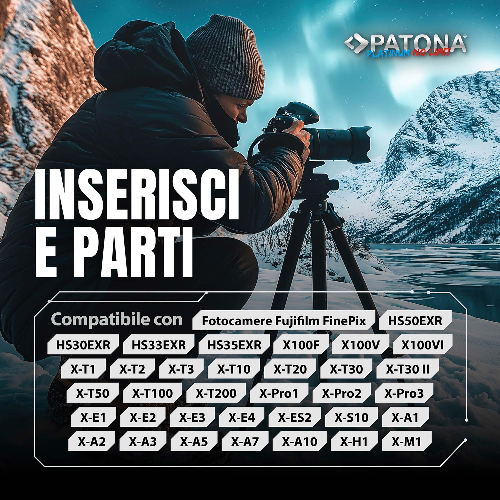 PATONA 2X Platinum NP-W126S Batteria 1050mAh con ingresso USB-C – Ricambio per Fujifilm NP-W126S – per X-T1 X-T2 X-T3 X-T20 X-T30 II, X100F X100V, X-Pro1 X-Pro3, X-E4, X-A7, X-H1 – doppia riserva