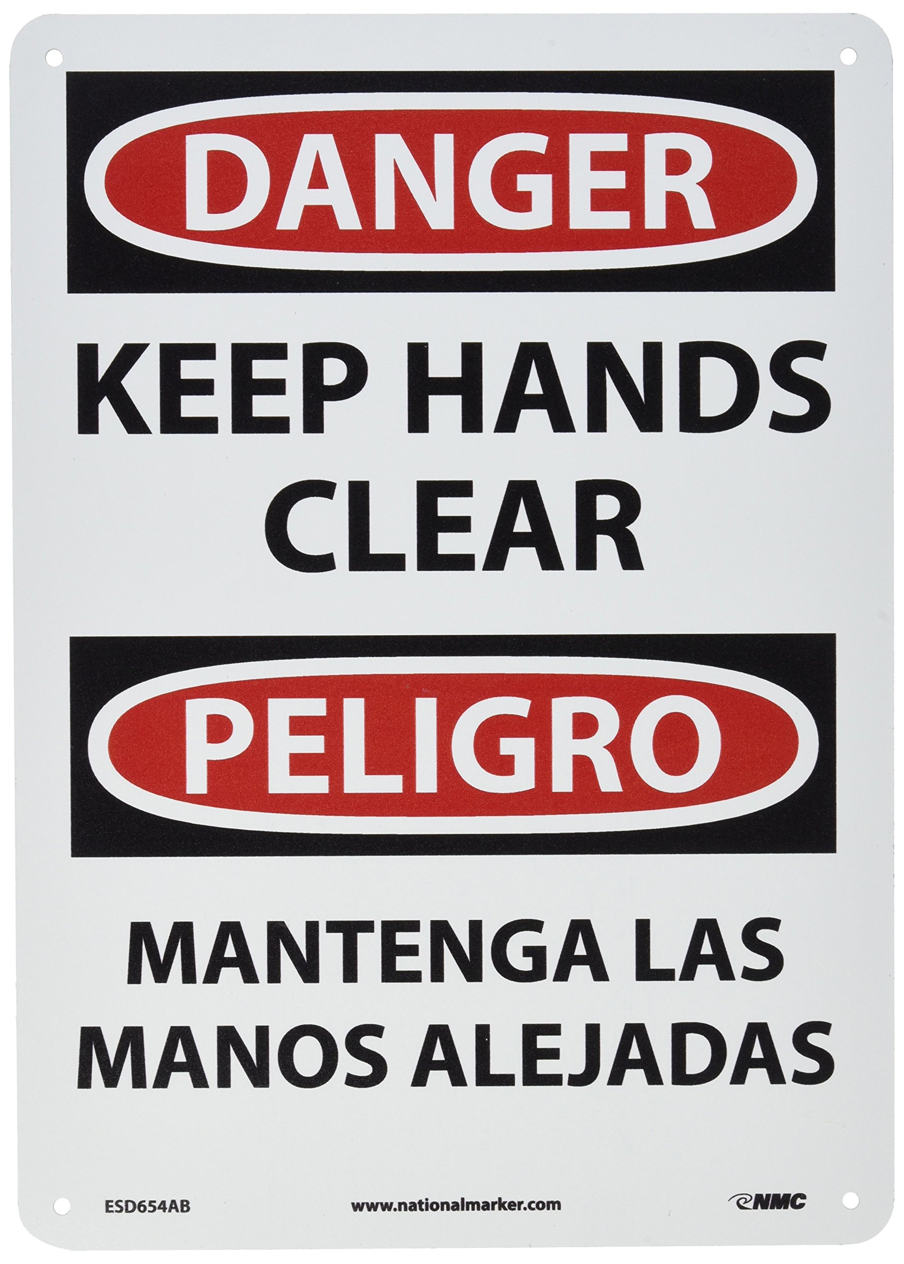 Panneau DANGER KEEP HANDS CLEAR bilingue OSHA signalisation danger mains machine - 5