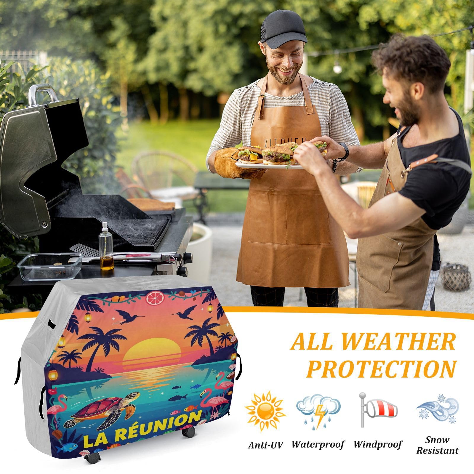 Fundas para ahumadores de 65 pulgadas resistentes a la decoloración y a los rayos UV para exteriores La Tortue Et L'?lot
