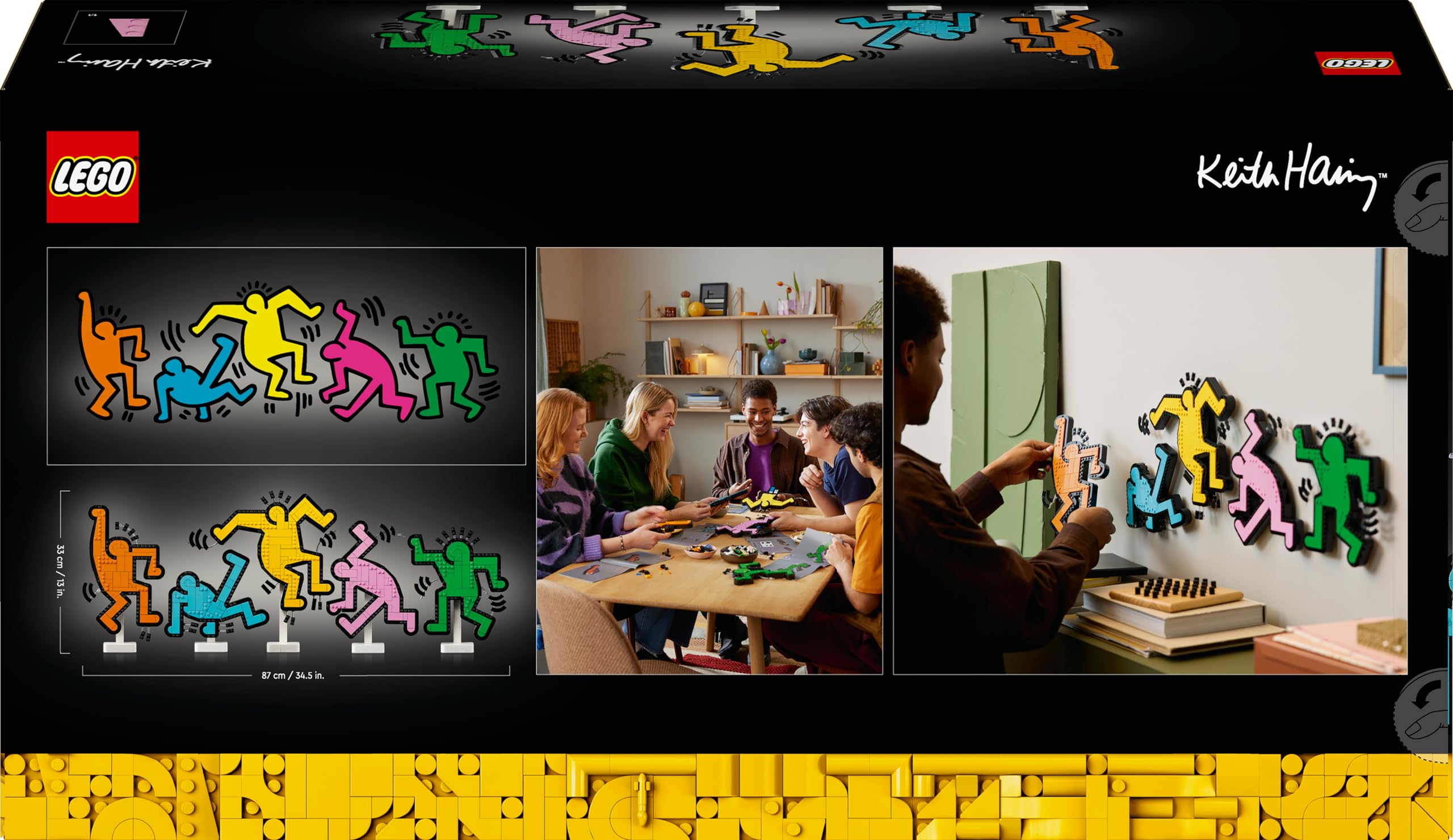 LEGO Art Keith Haring – Figure Danzanti Set per Adulti - Colorata Opera d'Arte da Parete o Decorazione per la Scrivania dell'Ufficio Fai da Te - Idea Regalo Creativa - 31216