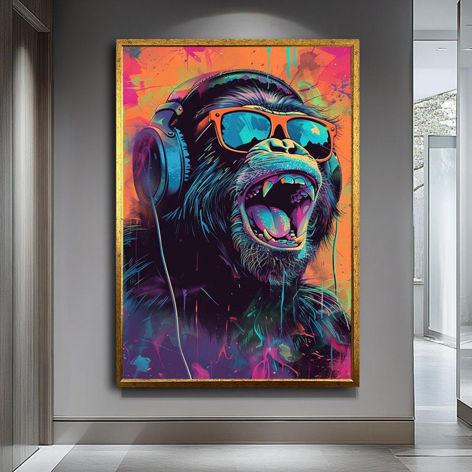 Affiche décorative singe musique 50x75cm idée cadeau originale - 8