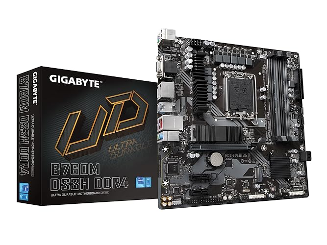 GIGABYTE B760M DS3H DDR4 (LGA 1700/ Intel/ B760/ M-ATX/ DDR4/ Dual M.2/ PCIe 4.0/ USB 3.2 Gen 2 Type-C/ 2.5GbE LAN/Q-Flash Plus/PCIe EZ-Latch/Gaming Motherboard) - B760M|D|M.2 x2|Non-WIFI|DDR4 - mATX