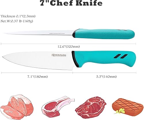Miniatura 2 de YOUSUNLONG Chef Knife - 7 Inch - Premium High-carbon molybdenum steel blade - Butcher knife for meat processing - Ergonomic & non-slip handle