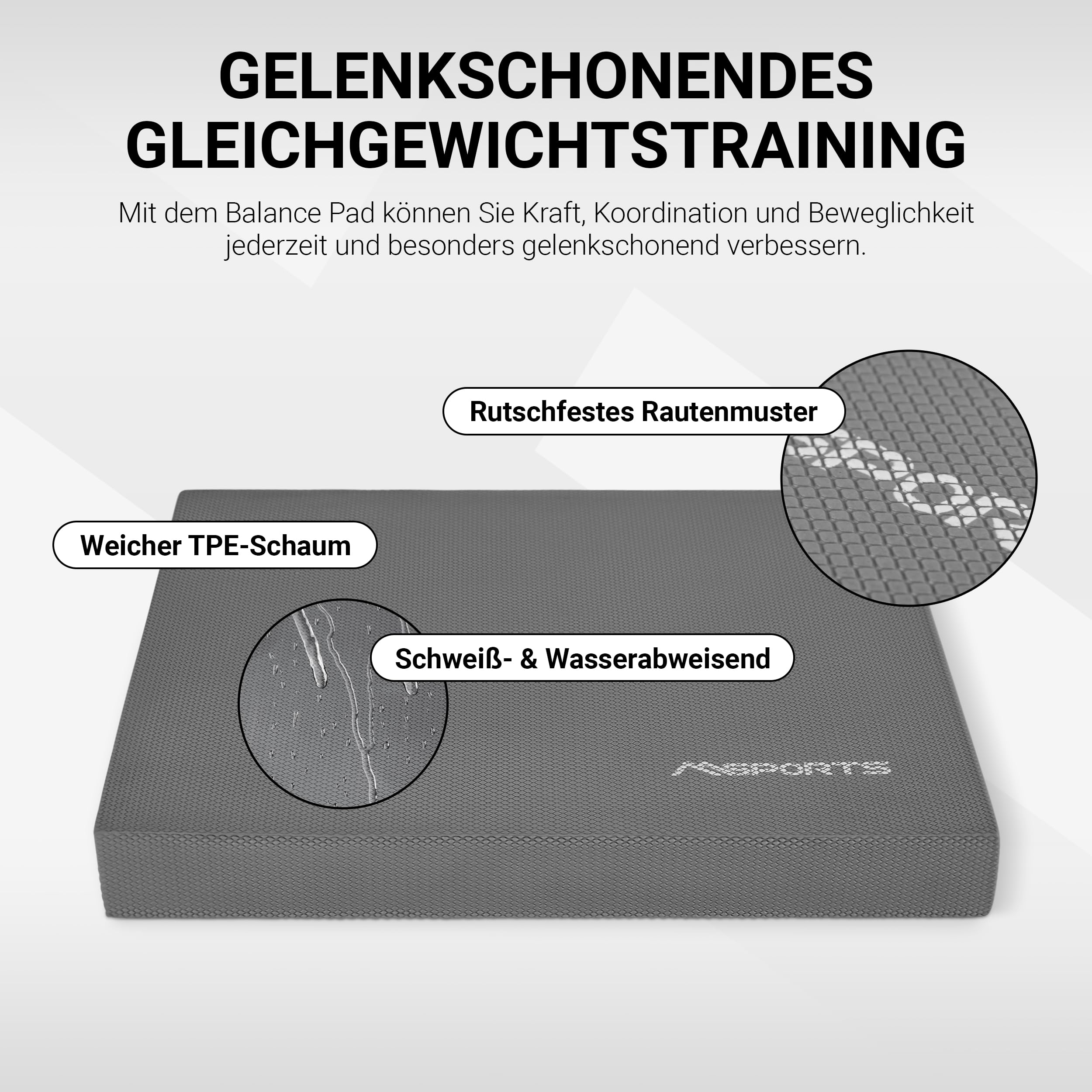 Balance Pad Premium - incluye Póster de ejercicios - Entrenamiento de equilibrio y coordinación, Tabla de Equilibrio