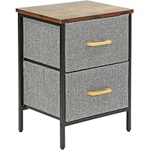 Taylor & Brown Fabric Chest of Drawers   2 Drawer Storage Cabinet, Metal Frame Clothes Organizer Unit for Bedroom, Living Room, Nursery & Hallway   Compact Fabric Dresser 40x30x54cm Brown