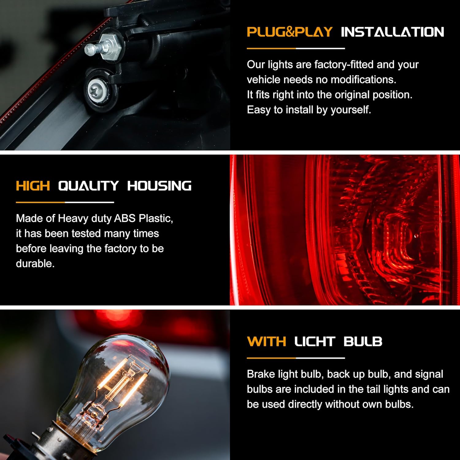 Tail Light Assembly Compatible With 2016-2018 Honda Pilot - (Left Driver Side), Replace 33550TG7A01 HO2804107