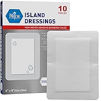 Vista 9 de MED PRIDE Apósito adhesivo para isla de 2 x 3 pulgadas, paquete de 50 apósitos estériles con bordes, altamente absorbentes, antiadherentes, sin