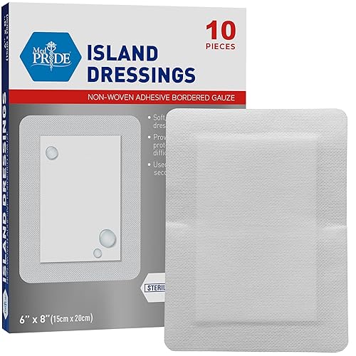 Miniatura 13 de Medpride Apósitos de gasa con bordes de 4x4 pulgadas, 25 unidades, bolsas empaquetadas individualmente, apósito para heridas con bordes adhesivos