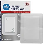MED PRIDE Adhesive Island Dressing Large Gauze Pads for Wounds Sterile Absorbent Breathable Latex and Rubber Free Individually Packed (6\'\' x 8\'\')