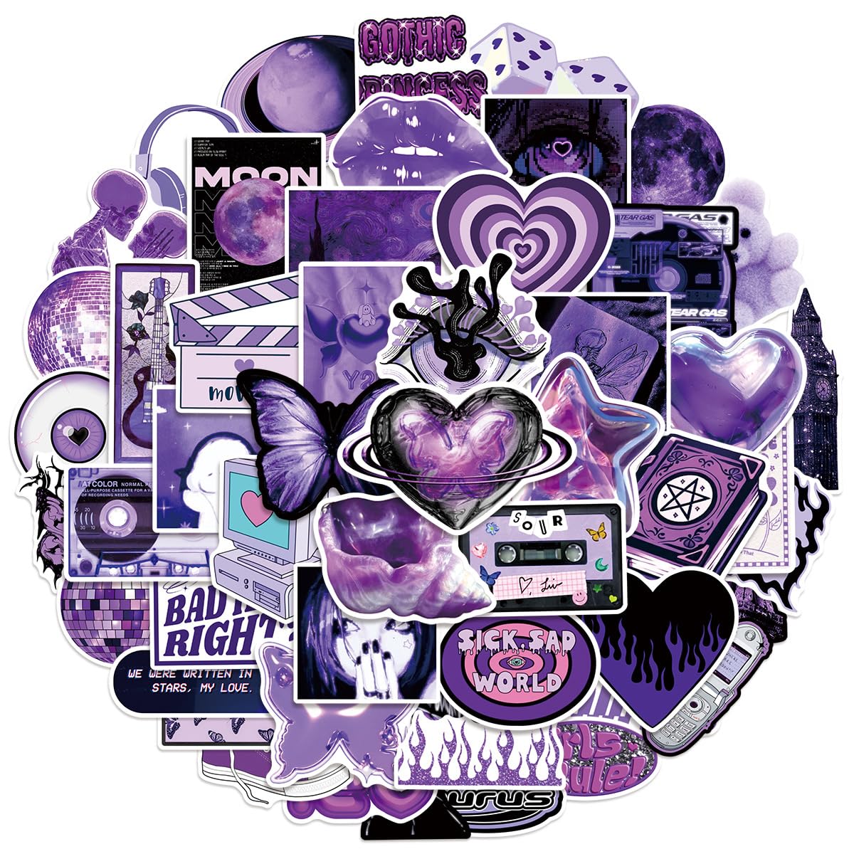Affoto Girls Y2k Stickers For Laptop(50 Pcs),Gift For Children Teens Adults Boys,Coquette Aesthetic Waterproof Stickers For Skateboard,Scrapbook,Bike,Phone,Computer,Luggage Water Bottle Guitar