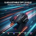 Redragon M925 PRO Wireless Gaming Mouse, 26,000 Max DPI Optical RGB Gaming Mice with 10 Programmable Buttons, Ergonomic Natural Grip Build, Software Supports DIY Keybinds & DPI, Black