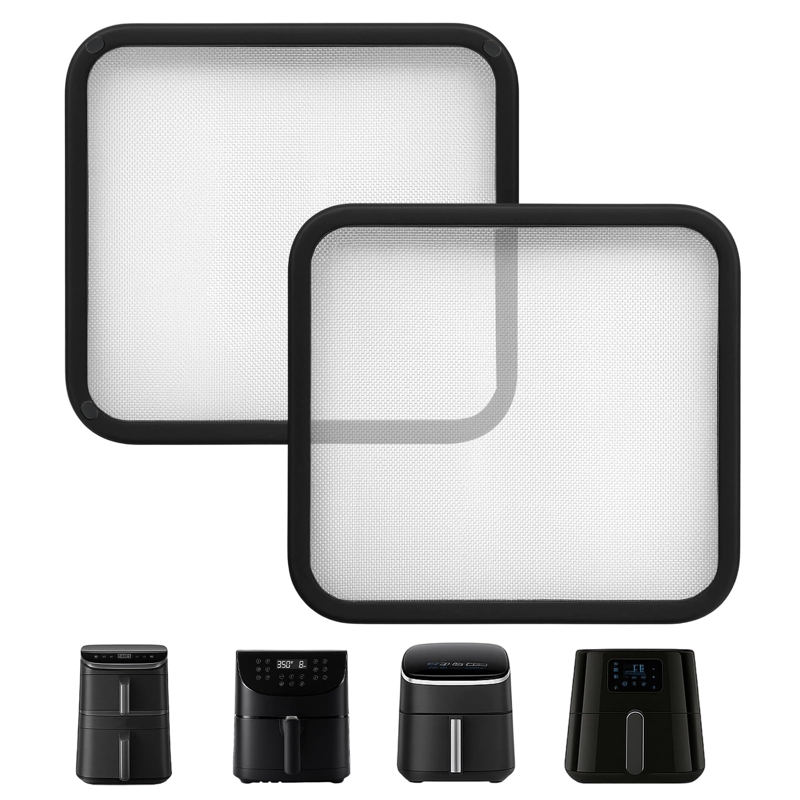2Pcs Protector Antisalpicaduras para Freidora de Aire Cosori CP158 5,5L, TurboBlaze 6,0L, Premium Il 6,2L, Turbo Tower 10,8L, Philips HD9270/91 6,2L, HD9285/91 7,2L Anti Salpicaduras Accesorio Cocina