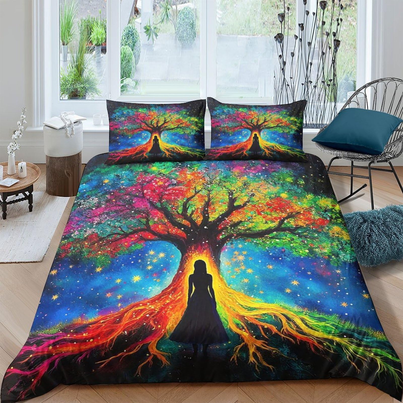 Housse de couette Arbre de Vie zippée pour en finir avec la couette qui glisse