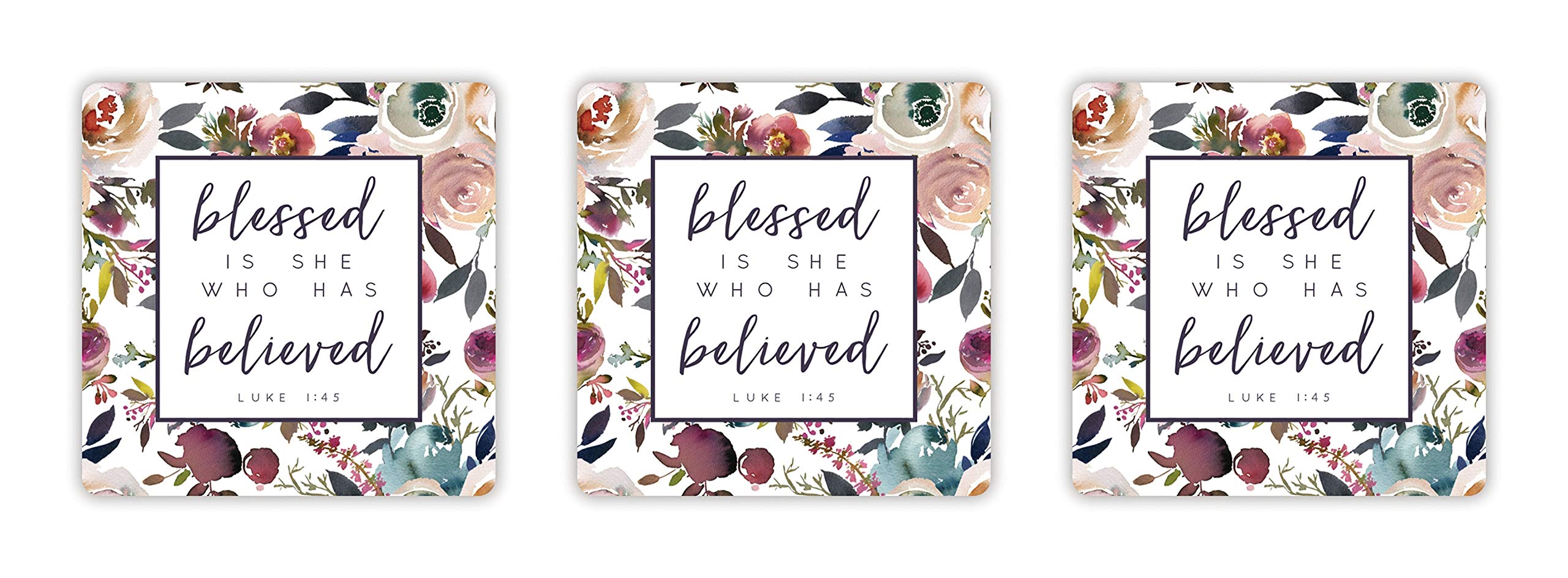 Magnets chrétiens Blessed is She Who Has Believed 7,6 cm pour cuisine et bureau inspirants