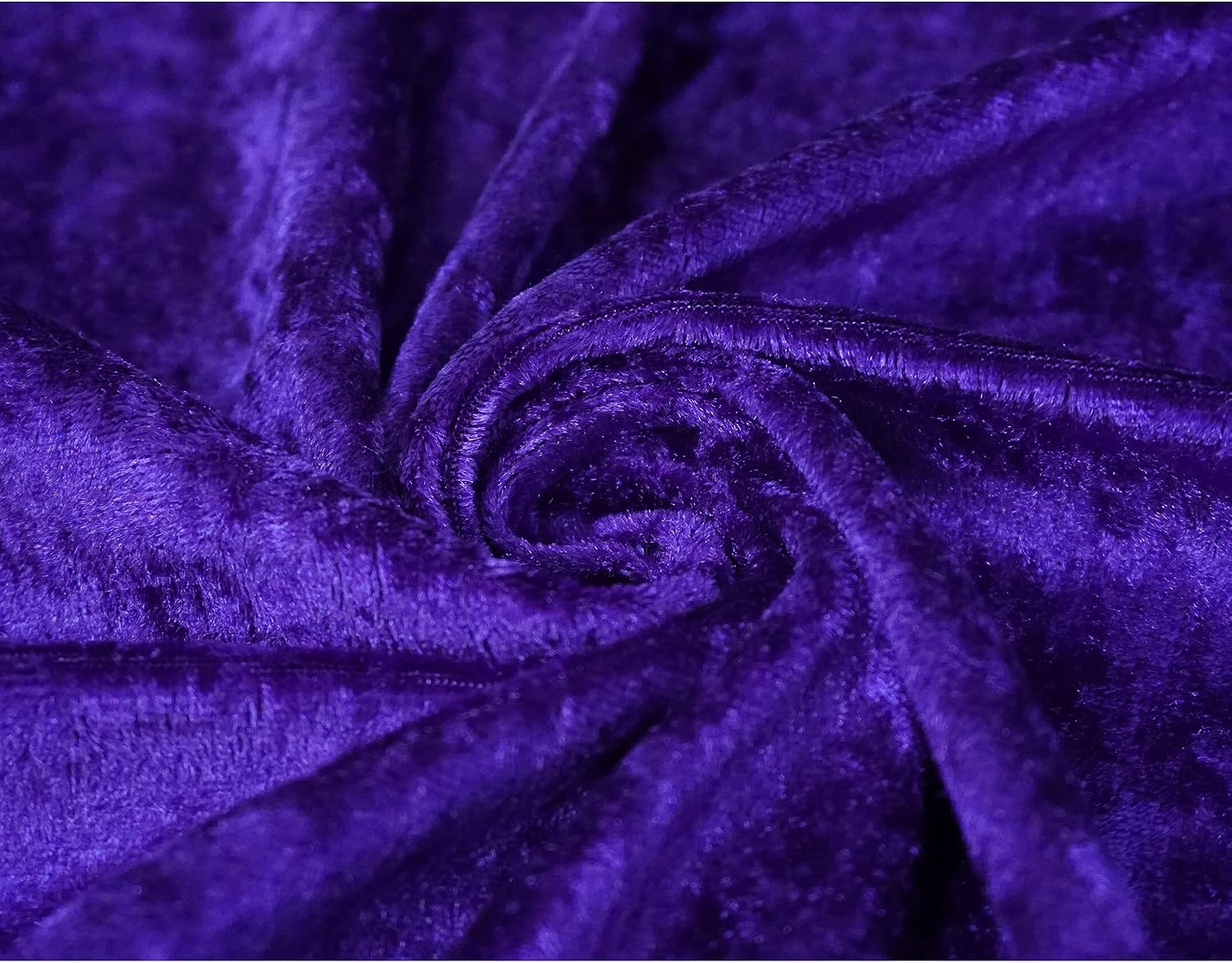 Crushed Velvet Fabric Craft Stretch Velour Material, Soft Furnishing & Craft Velour Fabric, 150cm Wide (Purple