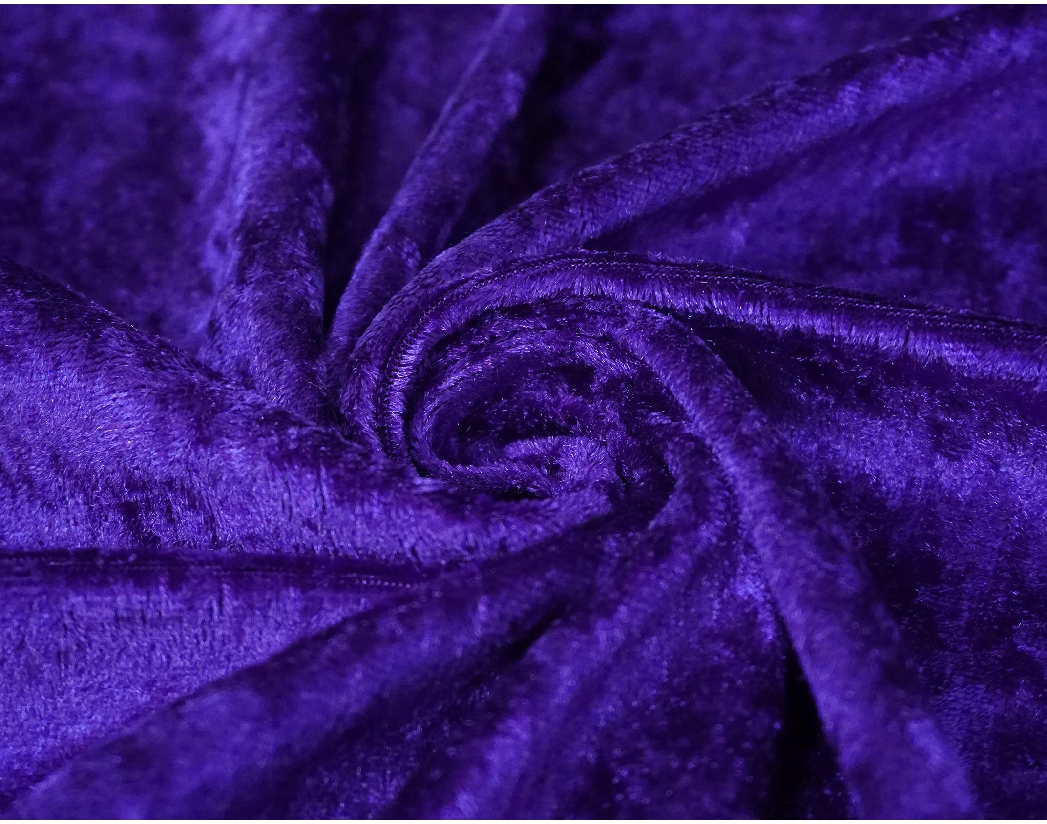 Crushed Velvet Fabric Craft Stretch Velour Material - Soft Furnishing & Craft Velour Fabric - 150cm Wide (Purple, Sold by The Metre)