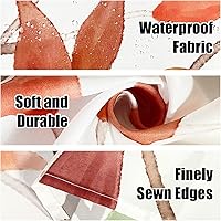 Vista 4 de Boho Leaf Floral Shower Curtain, Spring Summer Modern Colorful Botanical Leaves Bohemian Fabric Shower Curtain Set with 12 Hooks, Bathroom White