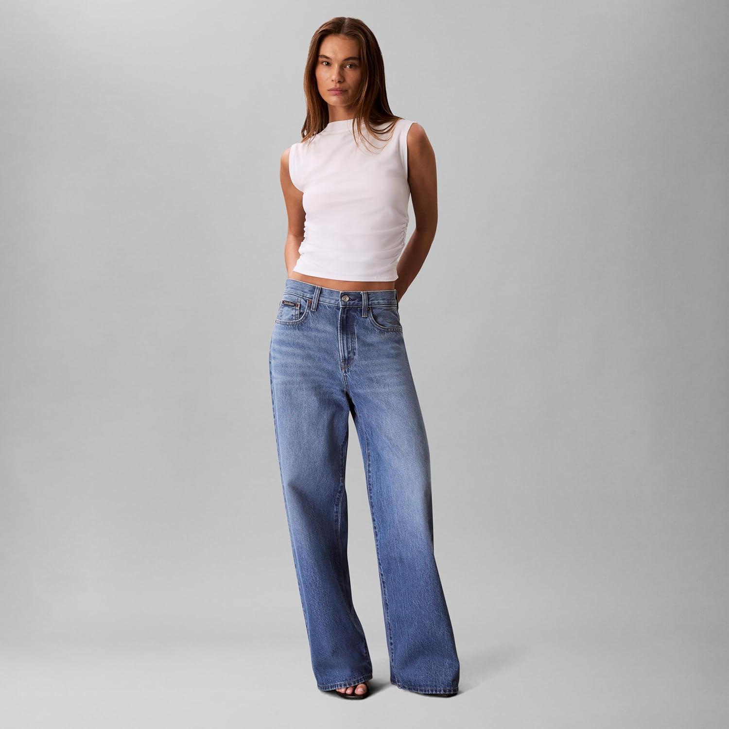 Calvin Klein Women's Cotton Jersey Mock Neck Top