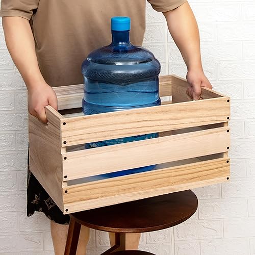 Miniatura 4 de Cajas de madera de gran tamaño de 20 pulgadas de largo para almacenamiento, cajas de leche de madera de color de troncos de granja, adecuadas para