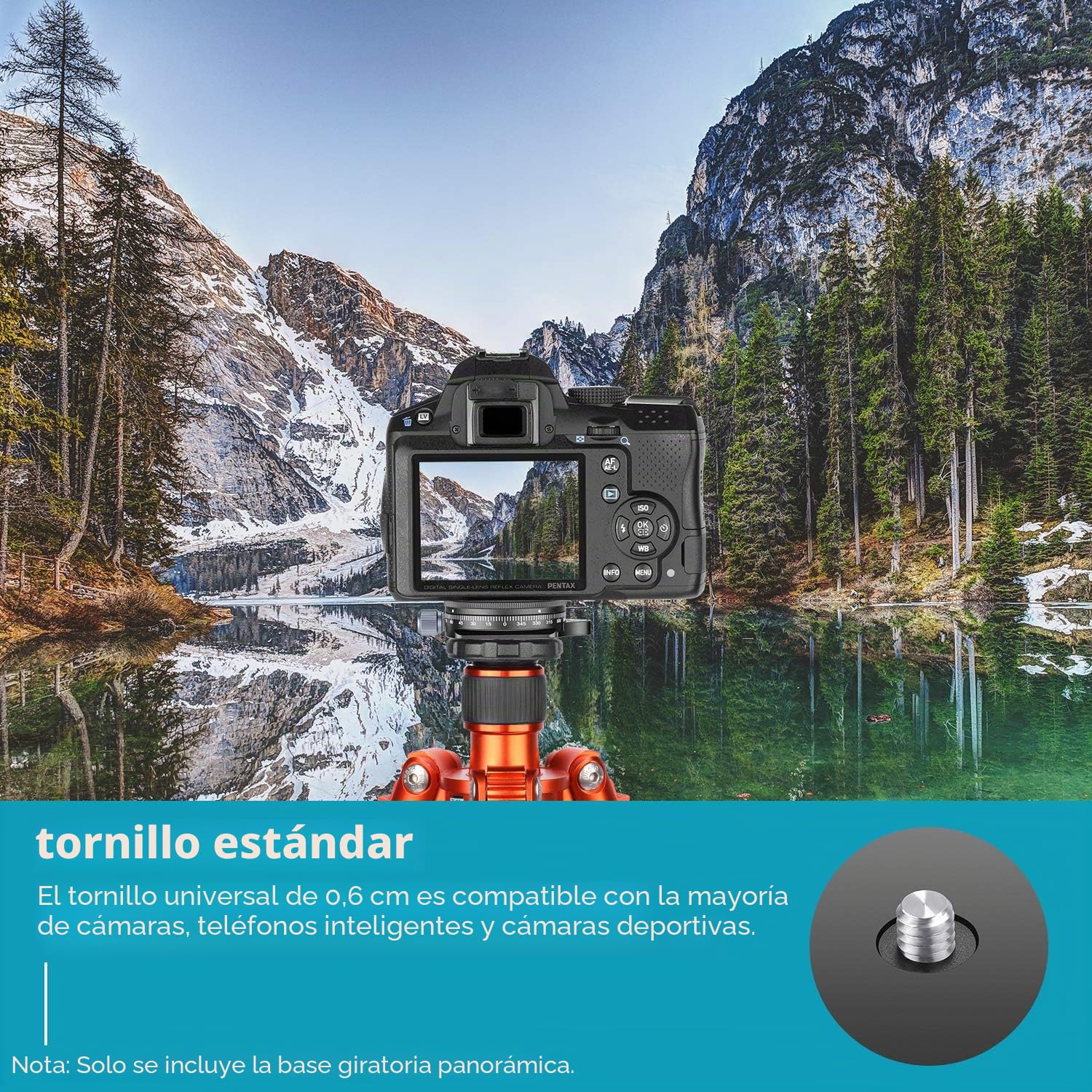 Neewer Base panorámica panorámica para cámara con Placa de Estilo, Tornillo de 3/8 Pulgadas, aleación de Aluminio, Cabeza de trípode con Nivel de Burbuja para trípode monopié cámaras DSLR, Capacidad