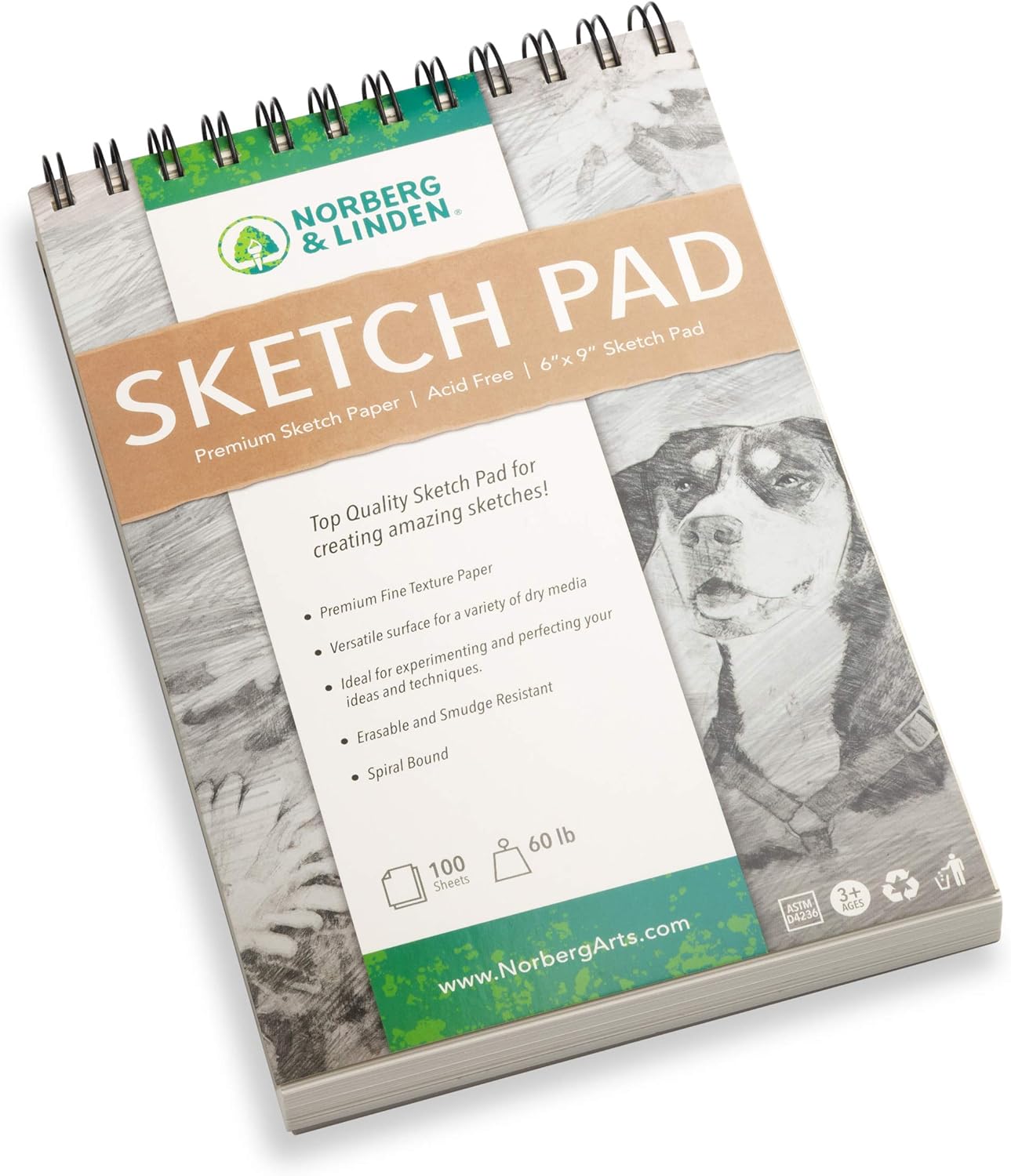 Norberg & Linden Drawing Set - Sketching and Charcoal Pencils - 100 Page Drawing Pad, Kneaded Eraser. Art Kit and Supplies for Kids, Teens and Adults, Sketch Set : Arts, Crafts & Sewing