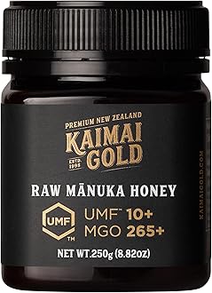 Kaimai Gold Raw Manuka Honey, MGO 265+, New Zealand Honey, Non-GMO, Traceable from Hive to Hand, Daily Wellness Support - 250g (8.82 Oz)