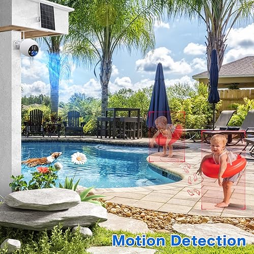 Miniatura 5 de Noahcam Cámaras de seguridad inalámbricas para exteriores con panel solar, cámara de seguridad alimentada por batería solar HD de 4MP para red