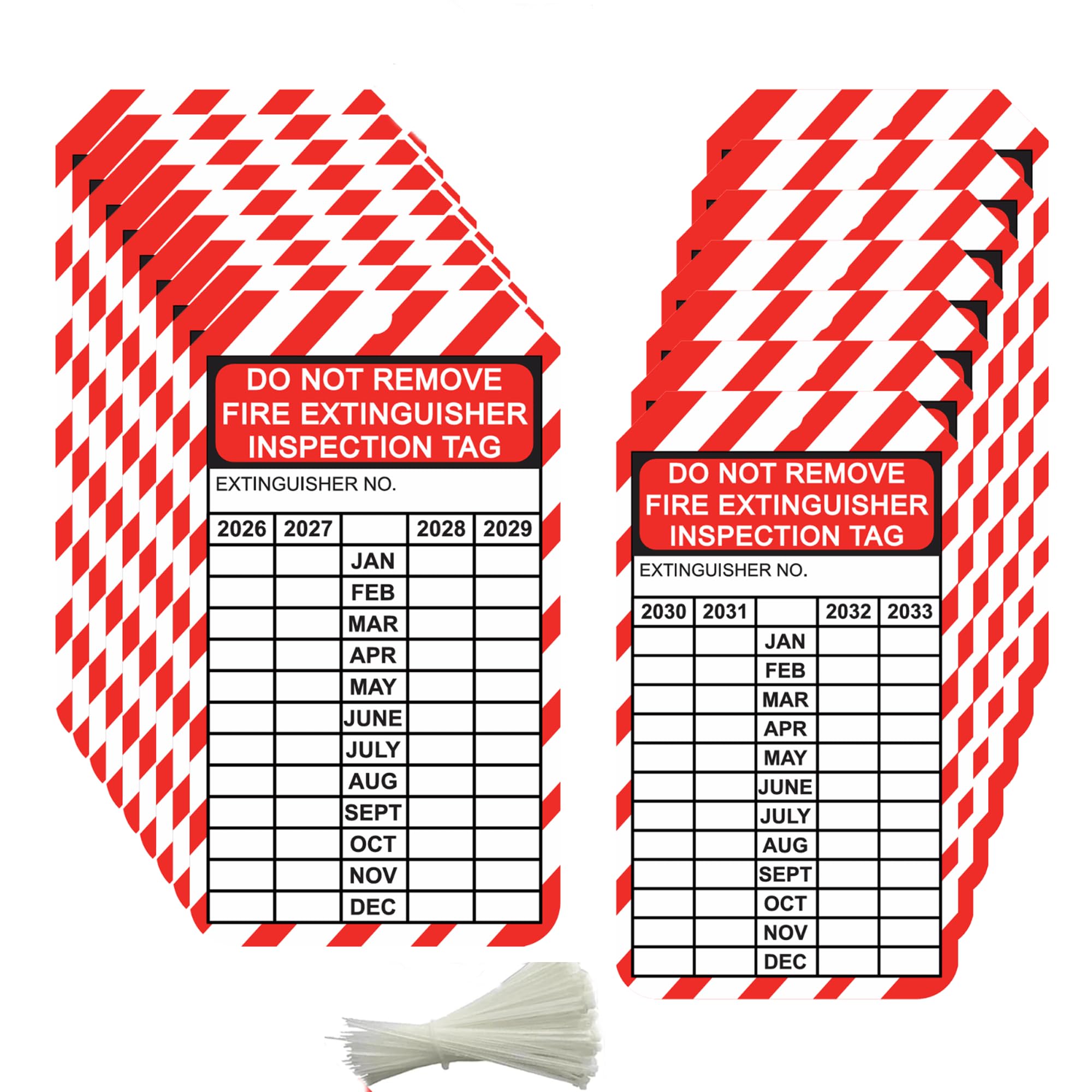 Monthly Fire Extinguisher Inspection Tags Record 2025-2028 4 Year Fire Extinguisher Inspection Tags 3.25 x 5.75 Inch Extinguisher Recharge and Inspection Record Tag 25 Pcs-image-46