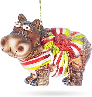 Ornaments Hippopotamus Details About Handmade Mini Sweater Christmas Ornament W Hippo Applique Home Garden