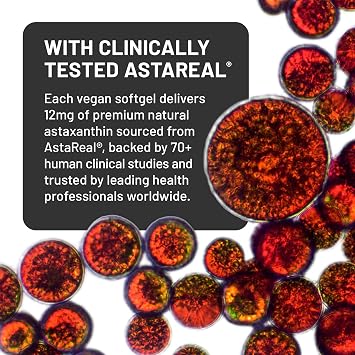 NatureWise Triple Strength Astaxanthin 12mg with AstaReal - Vegan Antioxidant Supplement with Organic Coconut Oil - NSF Certified Gluten Free, 60 Softgels[60 Day Supply]