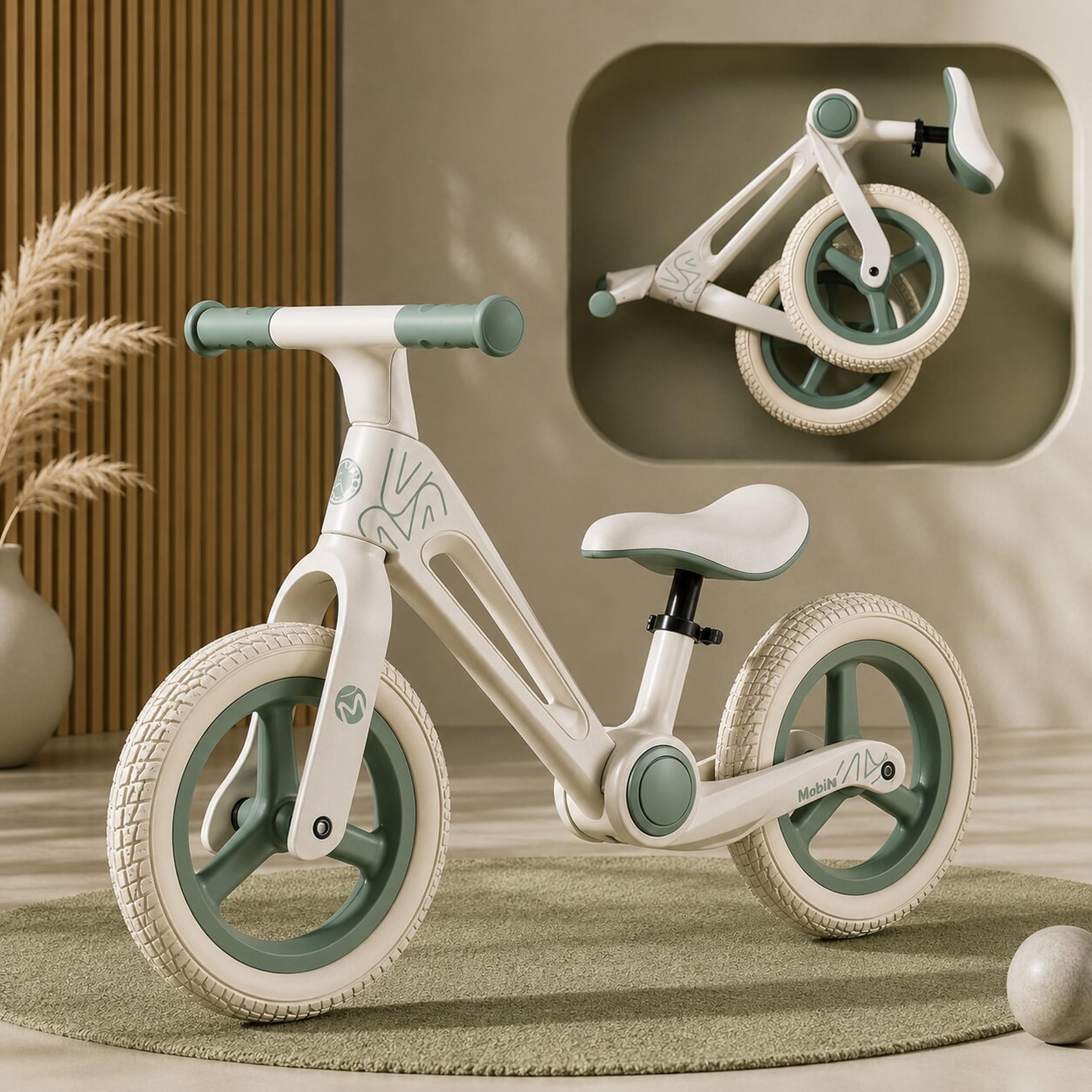 Foldster Balance Bike for Kids 2 to 5 Years Old | Foldable Toddler Cycle Without Pedals | Adjustable Seat | PU Wheels | Ideal for Boys & Girls. (Green)-image-9