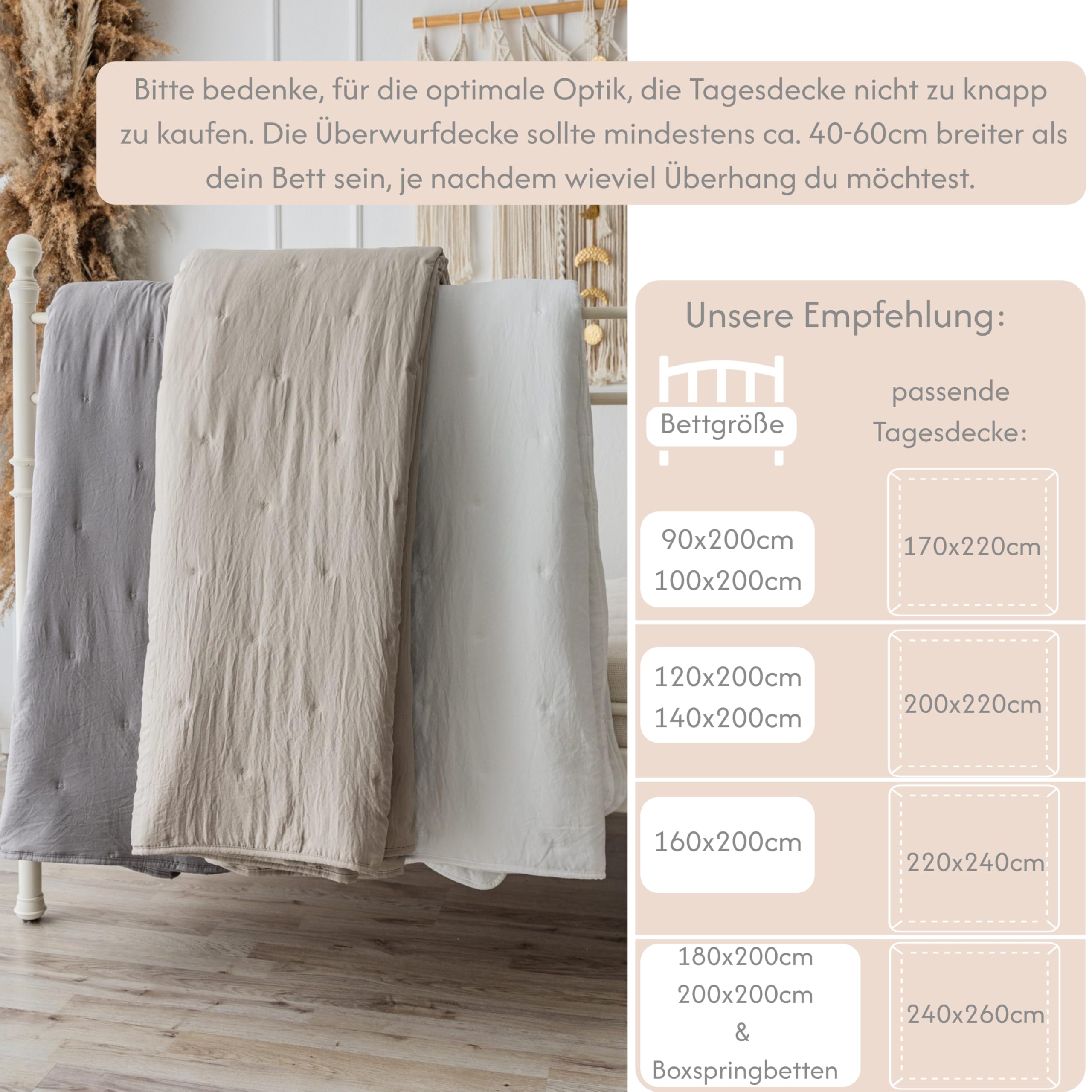 Colcha para cama, 220 x 240 cm, manta para sofá, manta para sofá, manta de día XXL, colcha acolchada (gris)