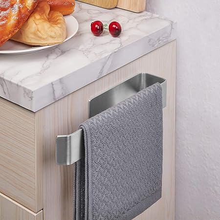 JS Toallero Autoadhesivo de Acero Inoxidable de 25 cm, Soporte para Toallas de té, Montaje en Pared, toallero de Mano para Cocina, baño
