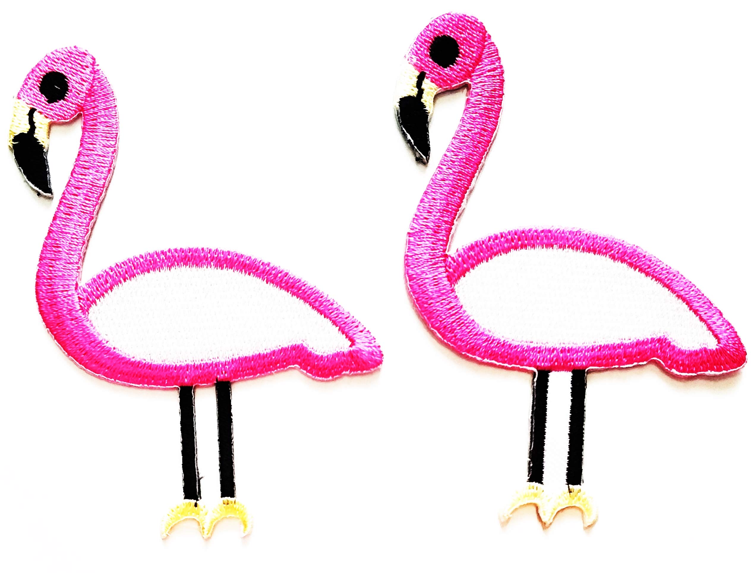 Nipitshop Patches Design nifty Set Pink Flamingo Zoo Bird Animal Cartoon Kids Patch Embroidered Iron On Patch for Clothes Backpacks T-Shirt Jeans Skirt Vests Scarf Hat Bag