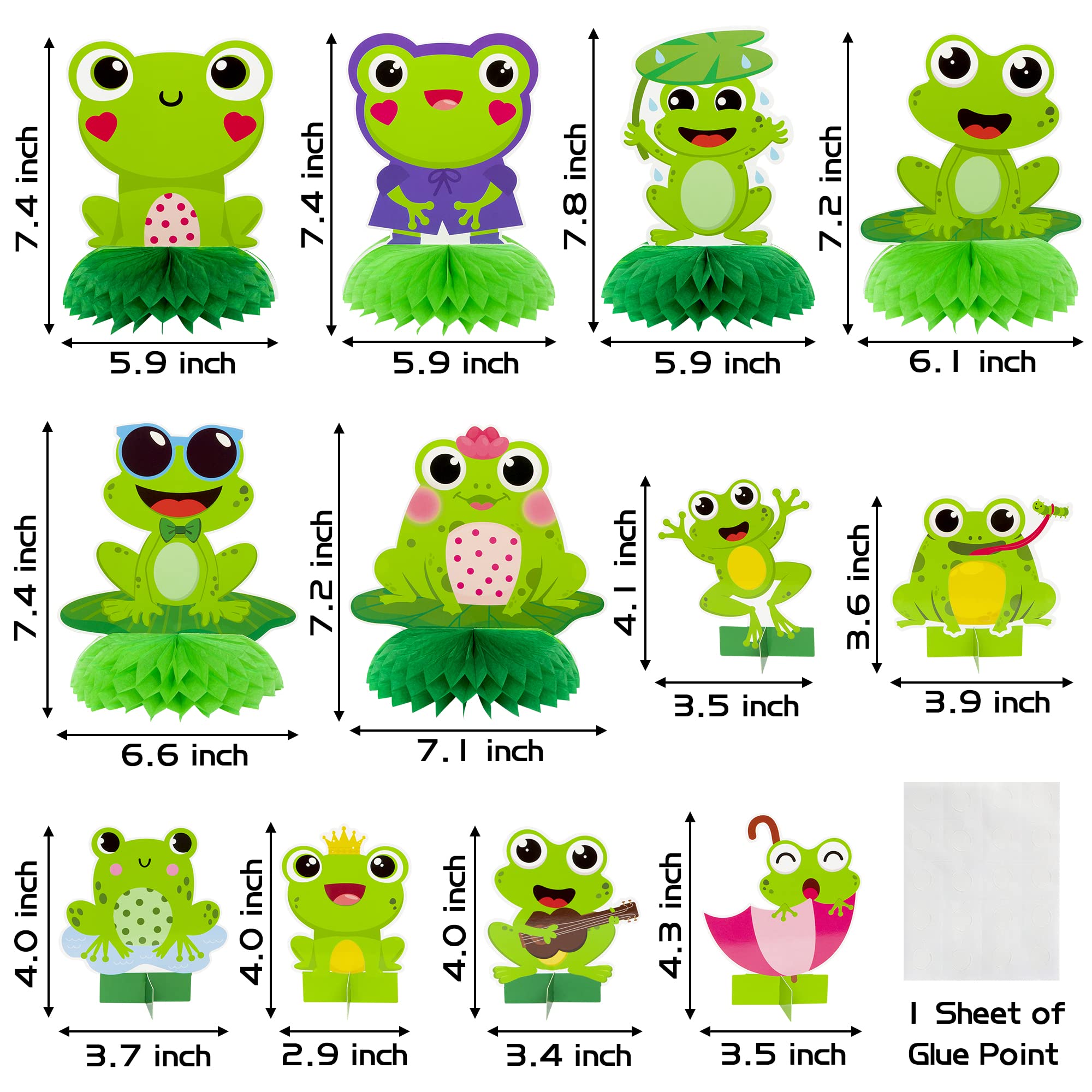 Snapklik.com : 12Pcs Summer Frog Honeycomb Centerpieces Double-Sided ...