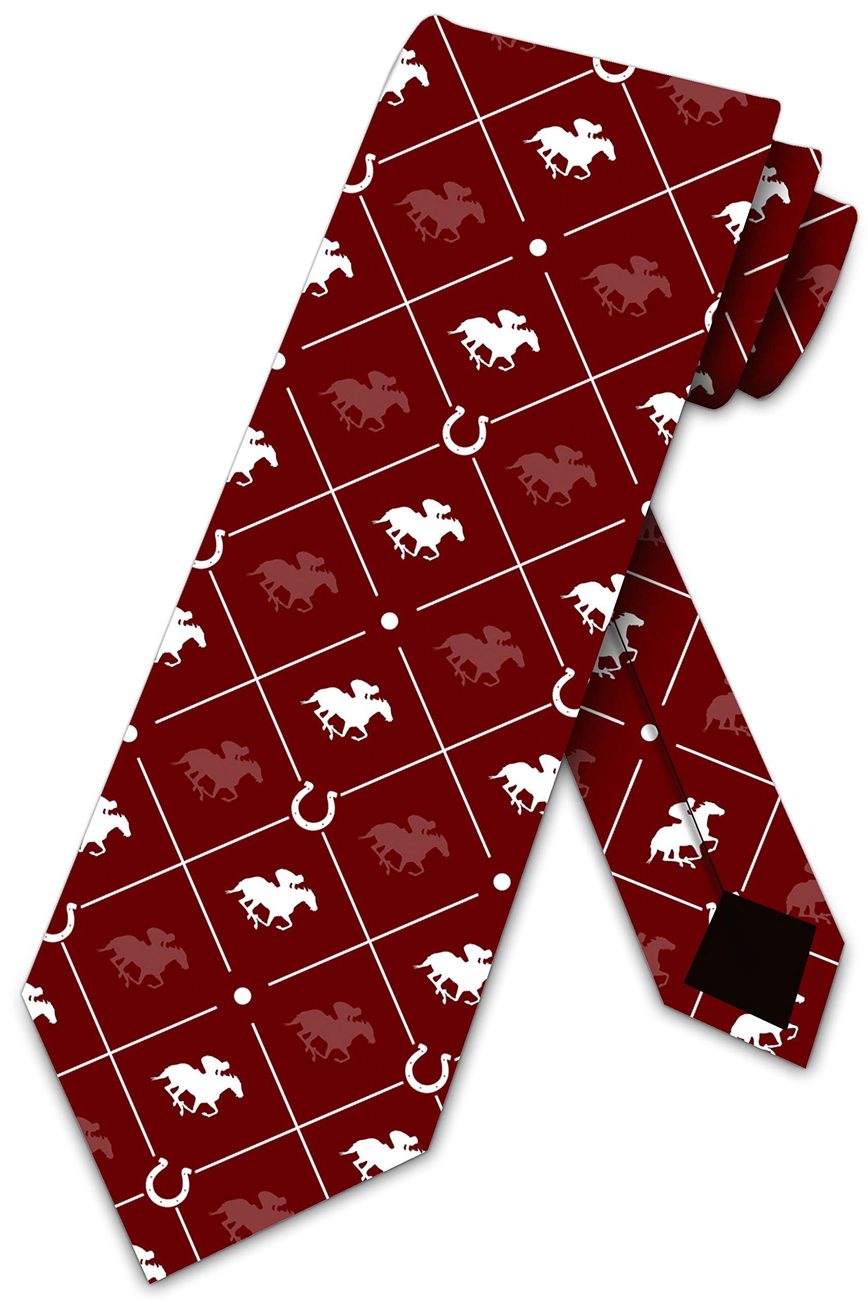 Bhhjkk Unisex Red Horse Racing Ties Mens Equestrian Sports Business Necktie