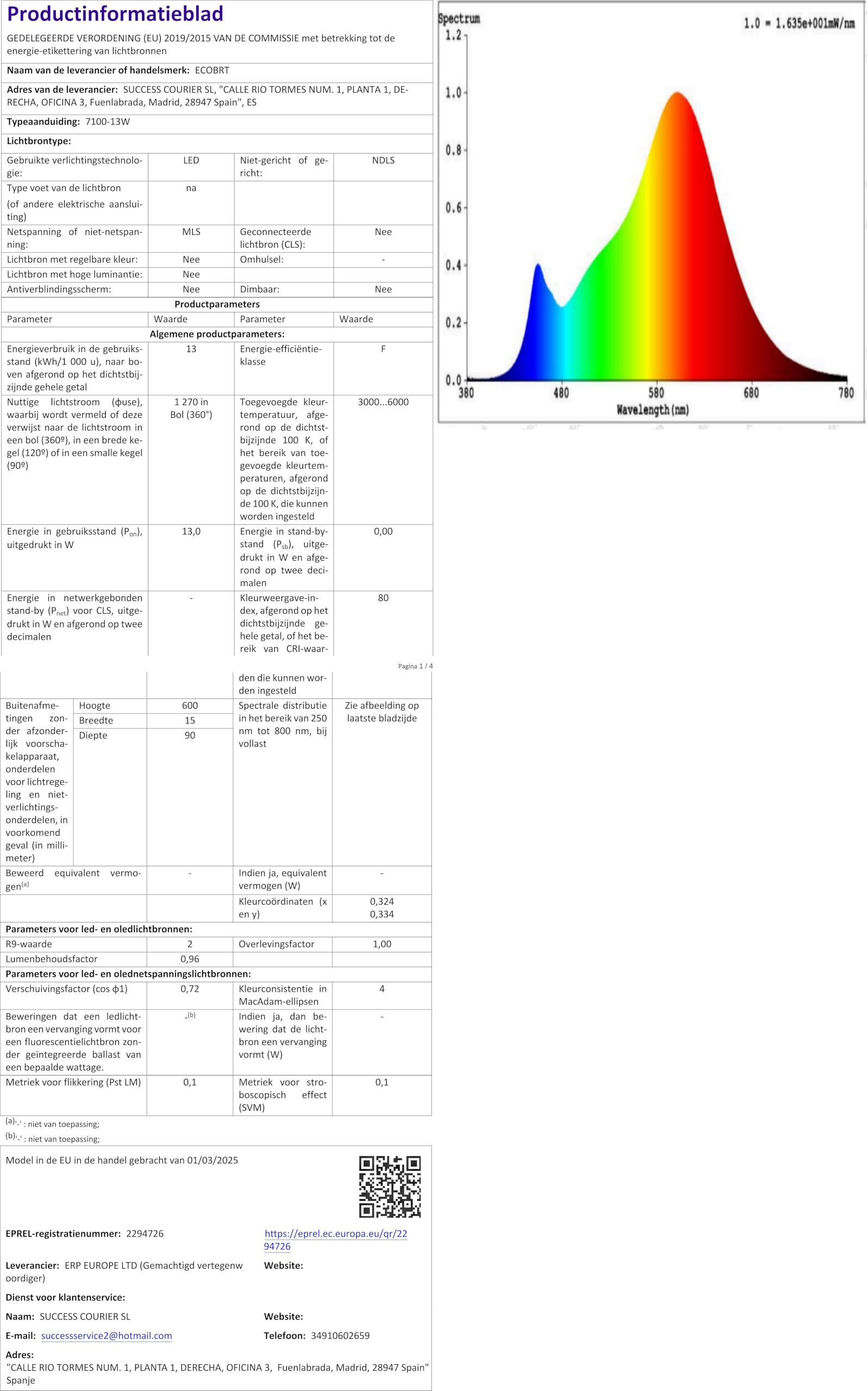 ECOBRT Led-spiegellamp voor de badkamer, 9 W, moderne acryl wandlamp, chroom afwerking, interieurverlichting, 4000 K, 220 V, 42 cm lang