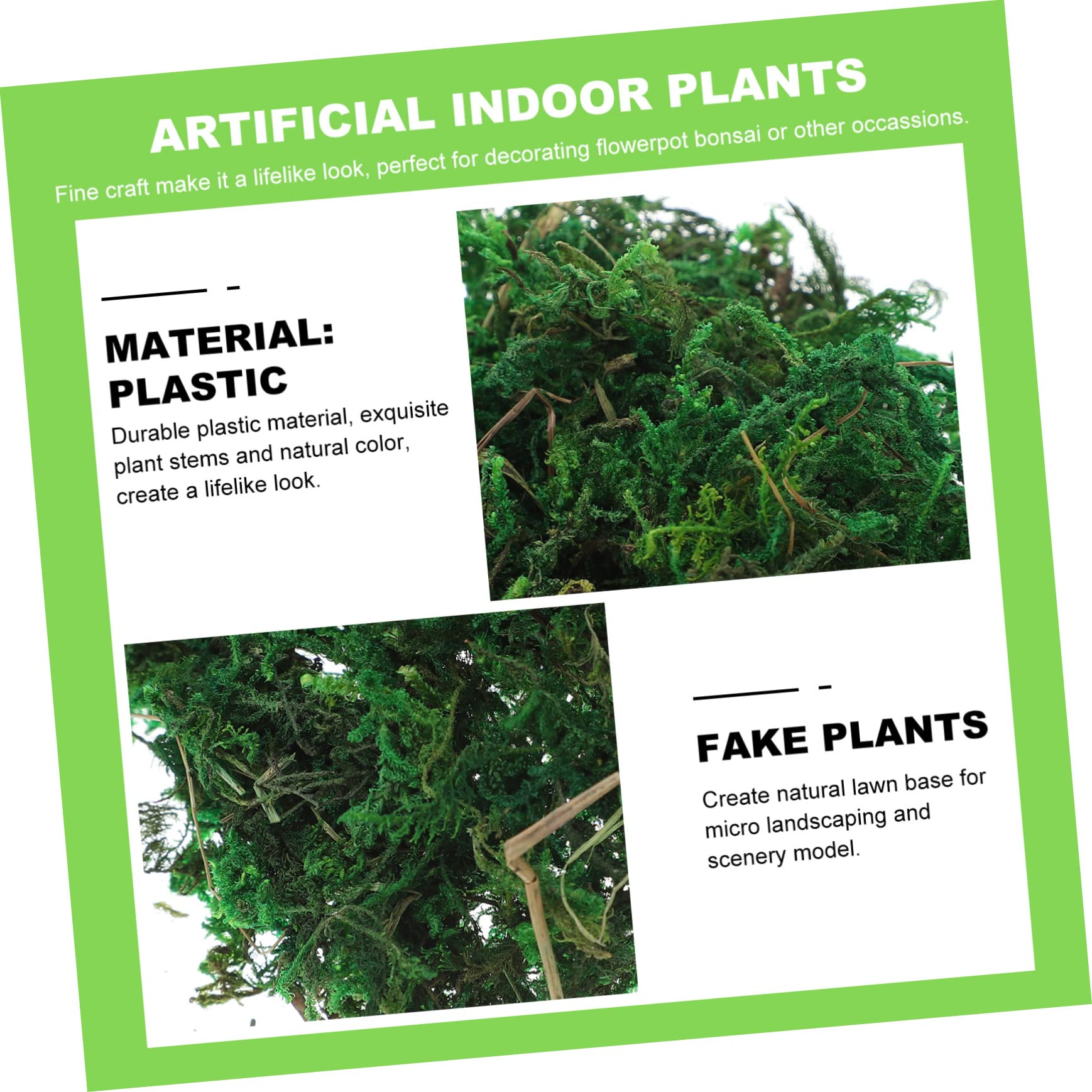 Zerodeko 10pezzi Finto Muschio Verde Artificiale per Decorazione da Giardino e Terrari Confezione da Piante Plastiche Realistiche per Paesaggi e Bonsai