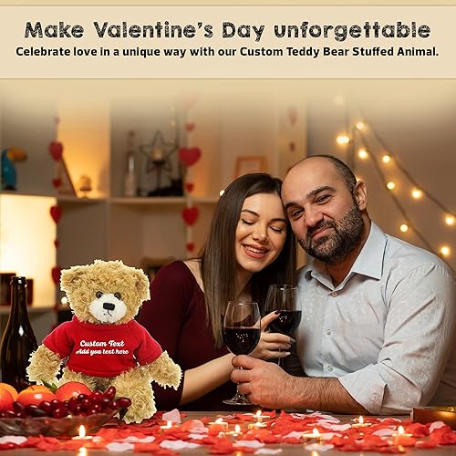 Miniatura 5 de Oso de peluche Brandon beige personalizado de 12 pulgadas, oso de peluche personalizado, gran regalo para San Valentín, graduación, cumpleaños, día