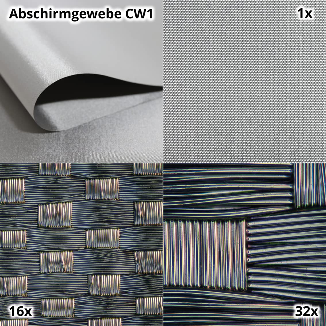 Abschirmgewebe | Handy Strahlung, Elektrosmog, Router, Strahlenschutz | CW1 XL (1,2 x 2 m)