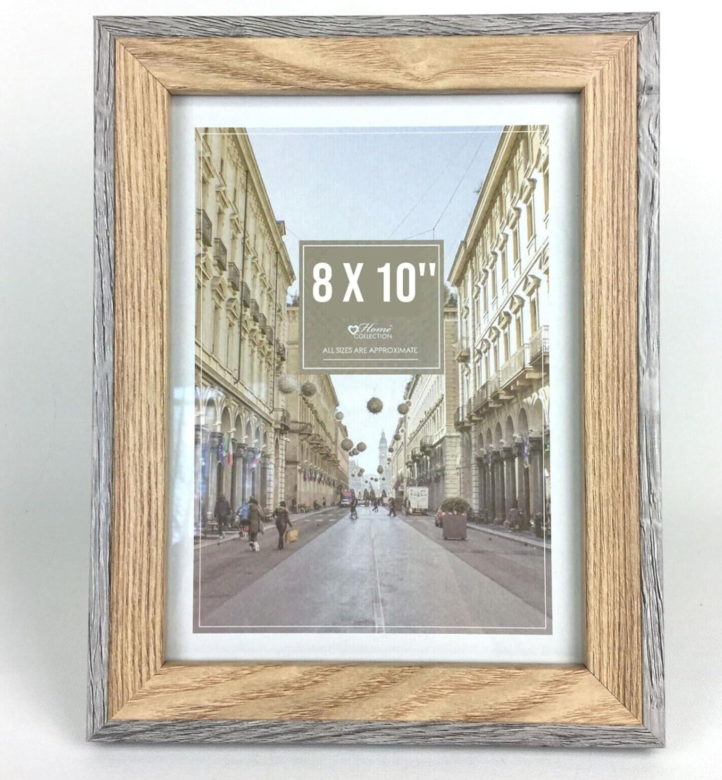 Photo Frames, Wooden Frame A4, 8x10, 6x8, 7x5, 6x4, Wall Desk Mountable 2 tone Grey & Oak, Home Office Living Room Pictures, Certificate, Wall Art, photos Frame (Country Rustic, Grey/Oak, 8 X 10)