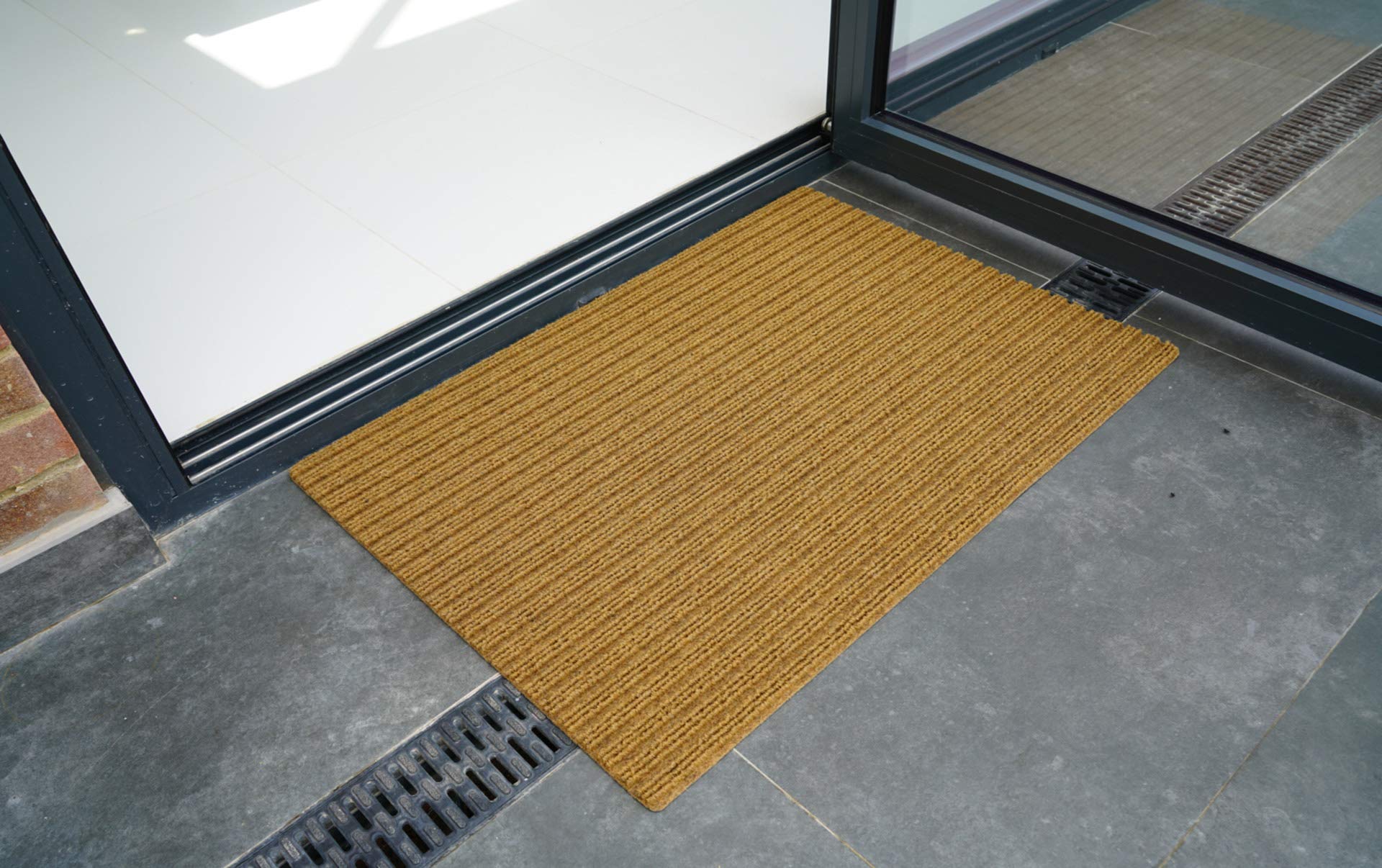 Serdim Rugs Non Slip Ribbed Trapper Hard Wearing Mats, Polypropylene, Beige, 66 x 95 cm (2'2" x 3'1.4"), 66 x 95 cm (Rectangular) - Image 2