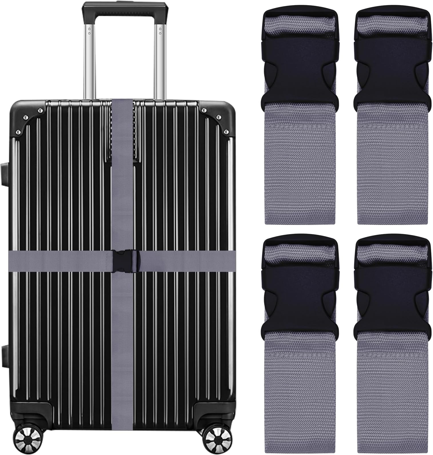 4 Pack Luggage Straps For Suitcases Strap Travel Belts Accessories