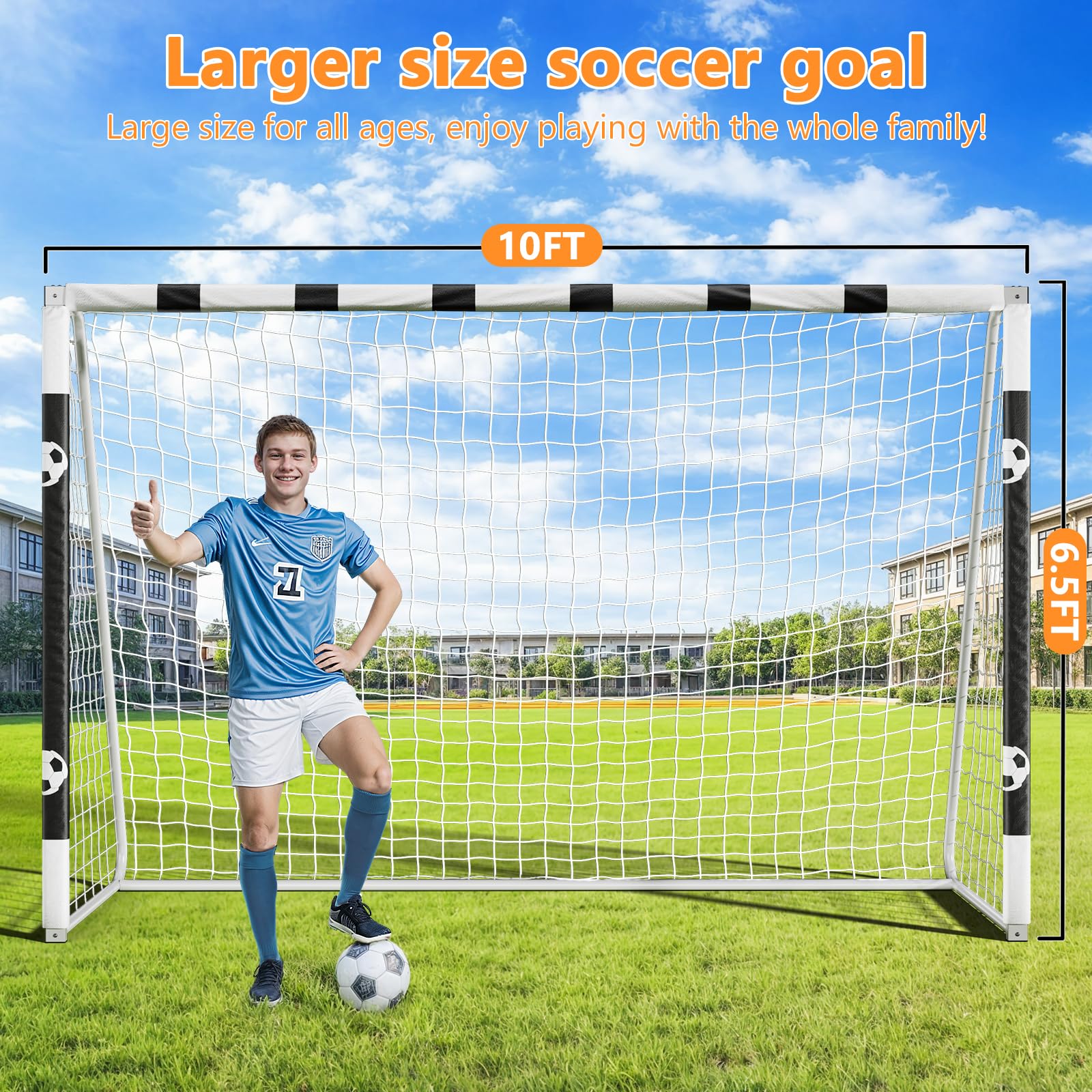 Amazon.com: Soccer Goal for Backyard 10 x 6.5FT Metal Soccer Goal