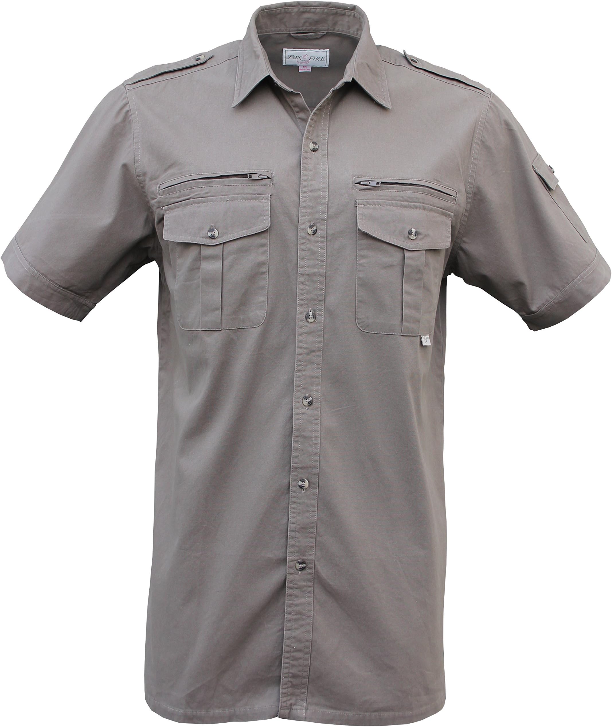 Foxfire Thunder River Gear Mens Short Sleeve Cotton Travel Safari Passport Shirt