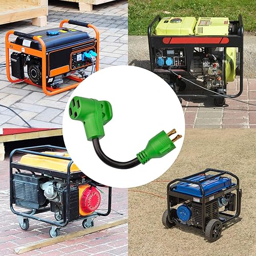 Miniatura 5 de RVMATE Cable adaptador de generador RV de 4 clavijas, 12 pulgadas, 30 amperios a 50 amperios, STW 103, enchufe macho L14-30P a conector hembra