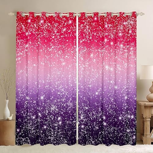 Feelyou Cortinas de galaxia con purpurina para dormitorio, para niños y niñas, con aislamiento térmico, con diseño de estrellas espaciales, Feelyou Cortinas de galaxia con purpurina para dormitorio, para niños y niñas, con aislamiento térmico, con diseño de estrellas espaciales,