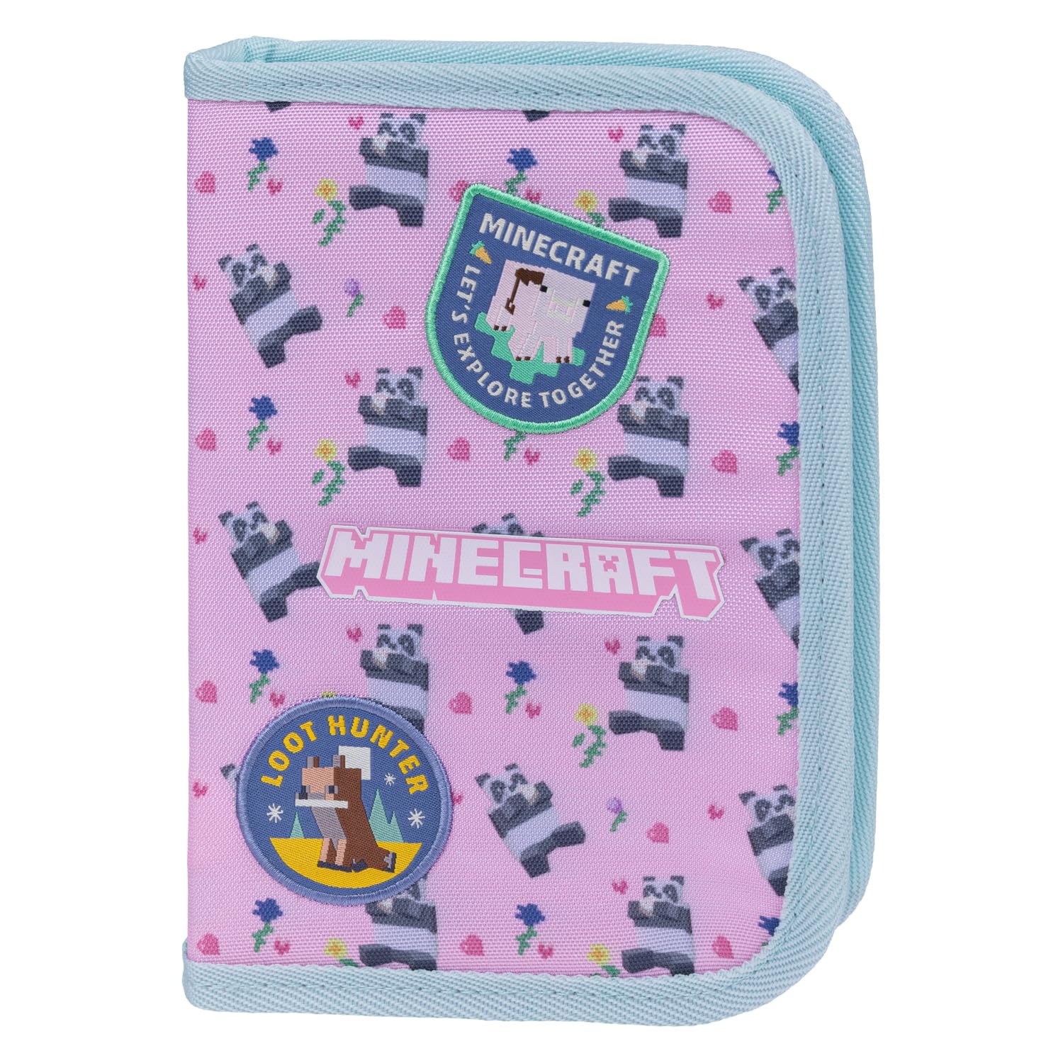 Baagl Minecraft Pencil Case for Boys and Girls, School Pencil Case, Pencil Case for Teenagers, Minecraft Panda, S, Colourful, playful, modern, practical