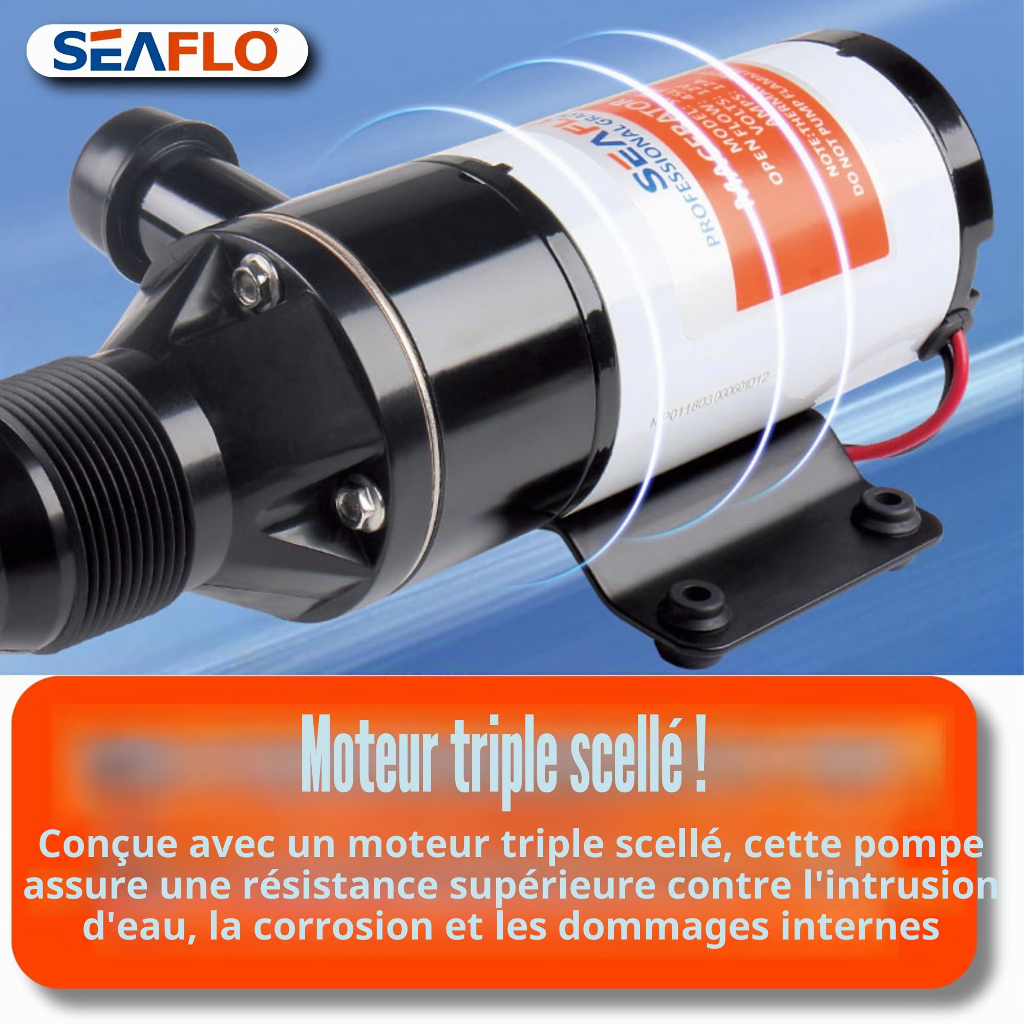 SEAFLO Nouveau système de pompe à broyeur 12 V pour RV Marine Série 01 Moteur amélioré