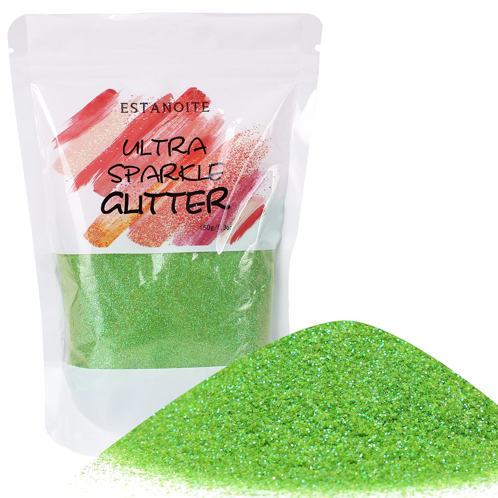 Iridescent Glitter Powder, 150g Multi Purpose Dust Powder for Arts & Crafts, Ultra Fine Glitter for Nail Decoration Face Eye Body Hair and Festival Weddings Flowers (Iridescent Green)-image-16